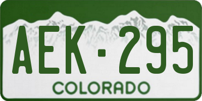 CO license plate AEK295