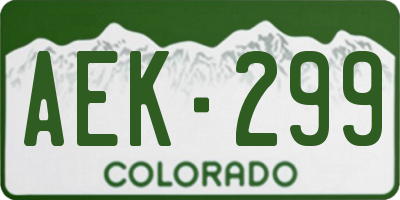 CO license plate AEK299