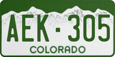 CO license plate AEK305