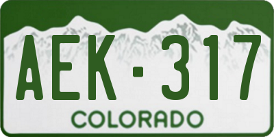 CO license plate AEK317