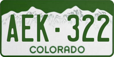 CO license plate AEK322