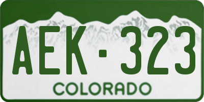 CO license plate AEK323