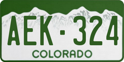 CO license plate AEK324