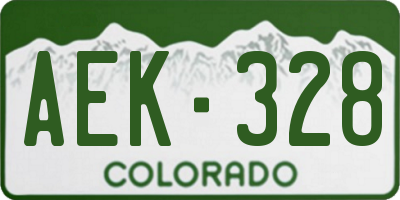 CO license plate AEK328
