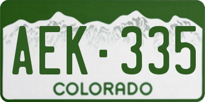 CO license plate AEK335