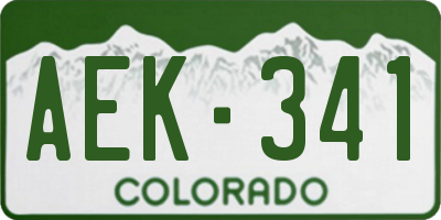 CO license plate AEK341