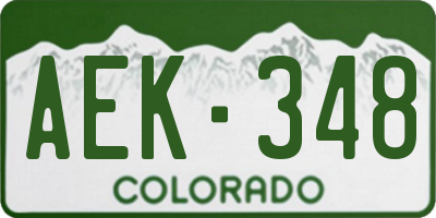 CO license plate AEK348
