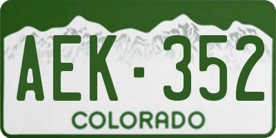 CO license plate AEK352