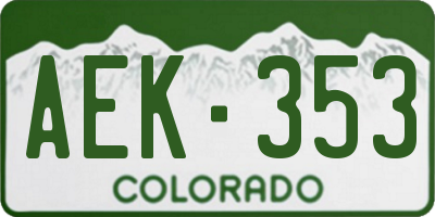 CO license plate AEK353