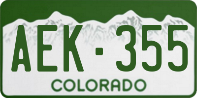CO license plate AEK355