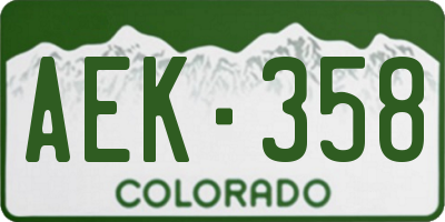 CO license plate AEK358