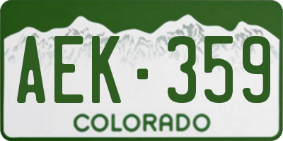 CO license plate AEK359