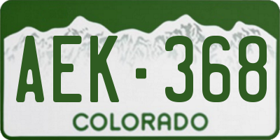 CO license plate AEK368