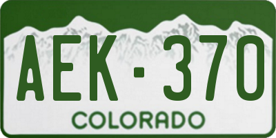 CO license plate AEK370