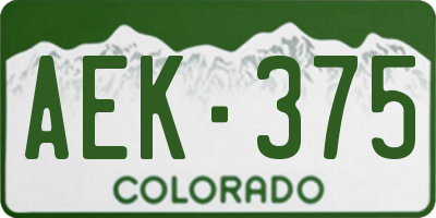 CO license plate AEK375