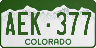 CO license plate AEK377