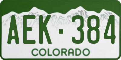 CO license plate AEK384