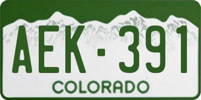 CO license plate AEK391