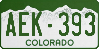 CO license plate AEK393