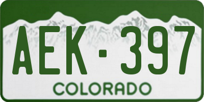 CO license plate AEK397