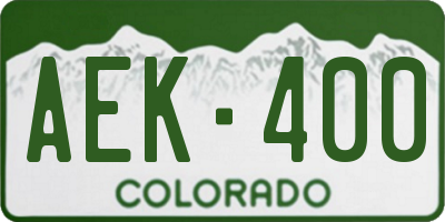 CO license plate AEK400