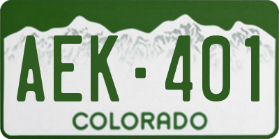 CO license plate AEK401