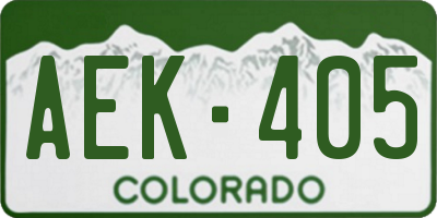 CO license plate AEK405