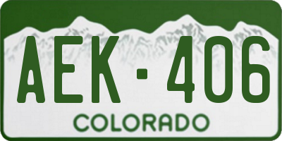 CO license plate AEK406
