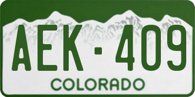 CO license plate AEK409