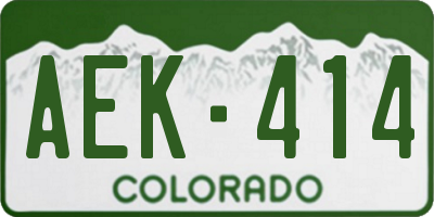 CO license plate AEK414