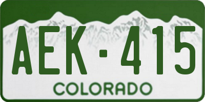 CO license plate AEK415
