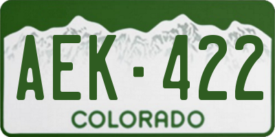 CO license plate AEK422
