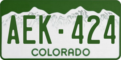 CO license plate AEK424