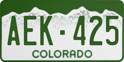 CO license plate AEK425