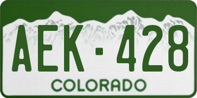 CO license plate AEK428