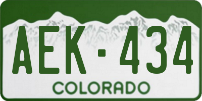 CO license plate AEK434