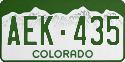 CO license plate AEK435