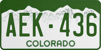CO license plate AEK436