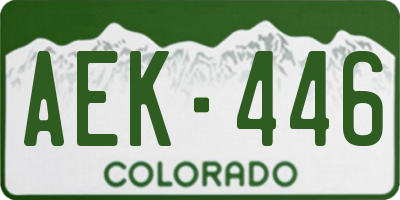 CO license plate AEK446