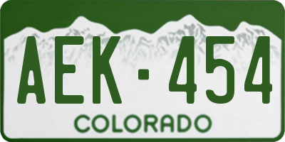 CO license plate AEK454