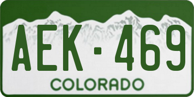 CO license plate AEK469