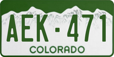 CO license plate AEK471
