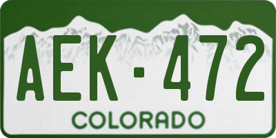 CO license plate AEK472