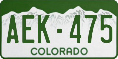 CO license plate AEK475