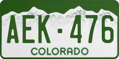 CO license plate AEK476