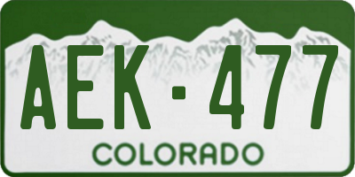 CO license plate AEK477