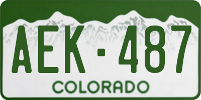 CO license plate AEK487