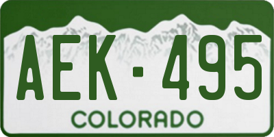 CO license plate AEK495