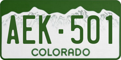 CO license plate AEK501