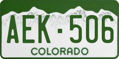 CO license plate AEK506